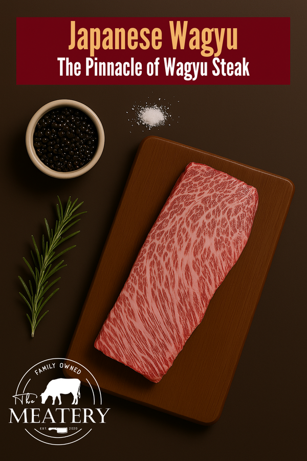 Japanese A5 Wagyu Steak on a cutting board