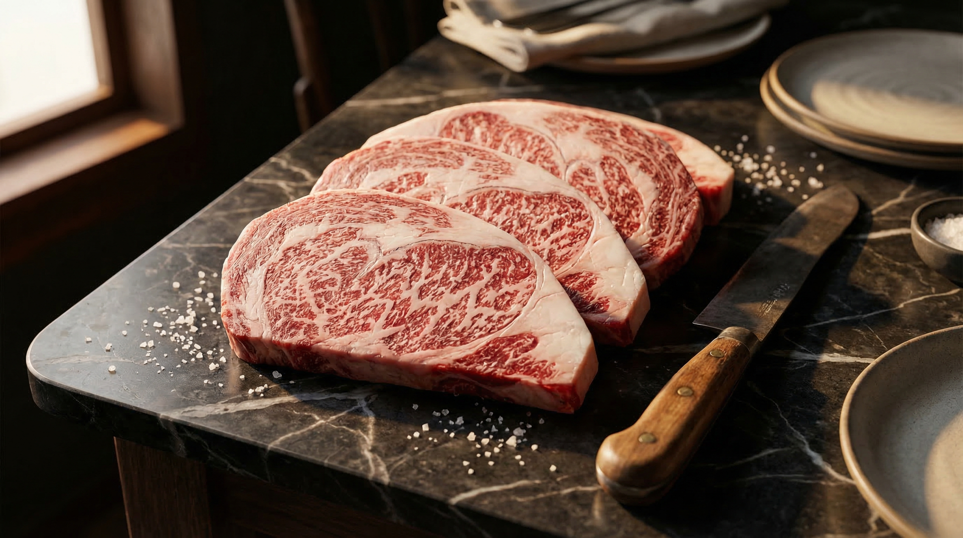 Premium A5 wagyu beef ribeye collection displaying extraordinary marbling patterns