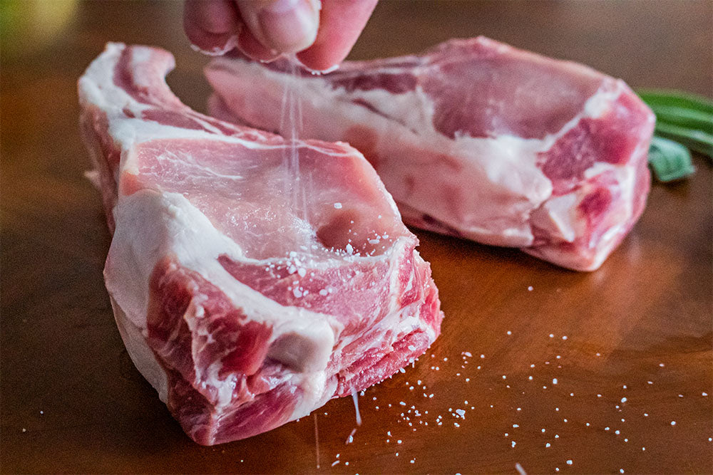 Premium Pork | Heritage Berkshire Kurobuta | Bone In Double Chop | 3lbs Avg - The Meatery