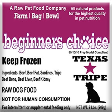 Beginner's Choice | Texas Tripe Dog Food | 2lbs