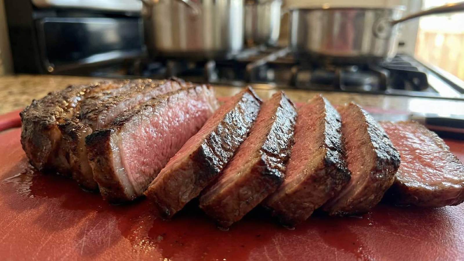 Cooked Australian Wagyu Ribeye - crosssection