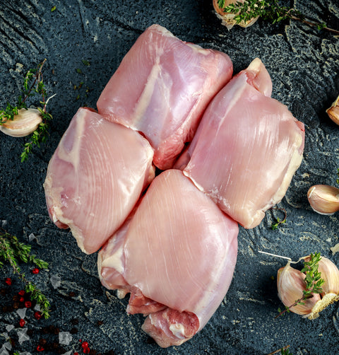 Boneless Skinless Chicken Thighs | Halal Certified | Antibiotic Free | 1 LB packs - The Meatery
