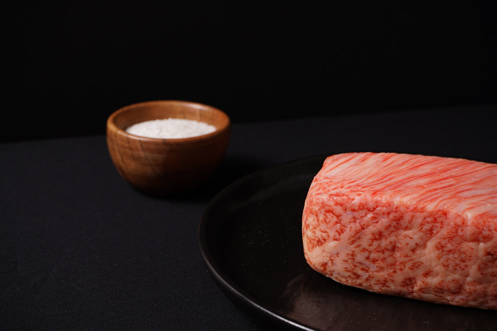 Japanese A5 Wagyu Rib Cap Steak - presentation