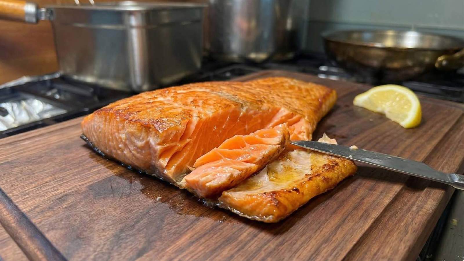 Cooked Ora King Salmon Fillet - plate