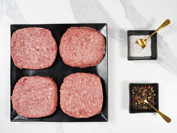 Australian Wagyu hamburger patties 16 or 32 oz with salt and pepper - Halal Wagyu Burger Patties